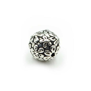 Floral Round- Antique Silver