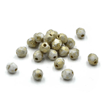 6mm- White Etched, Gold Finish