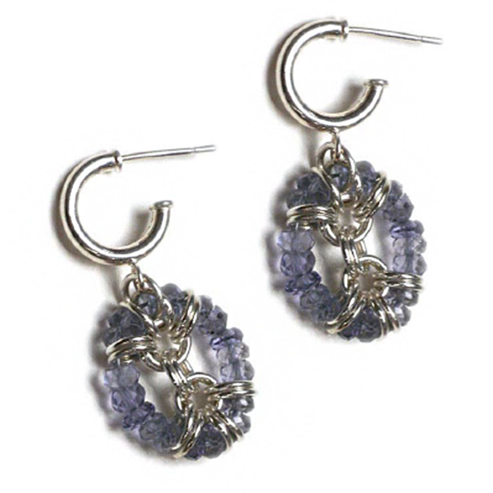 Gem Framed Chain Earrings