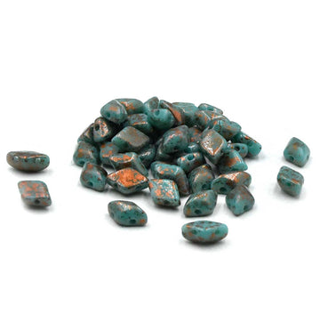 GemDuos- Turquoise Green Copper Splash