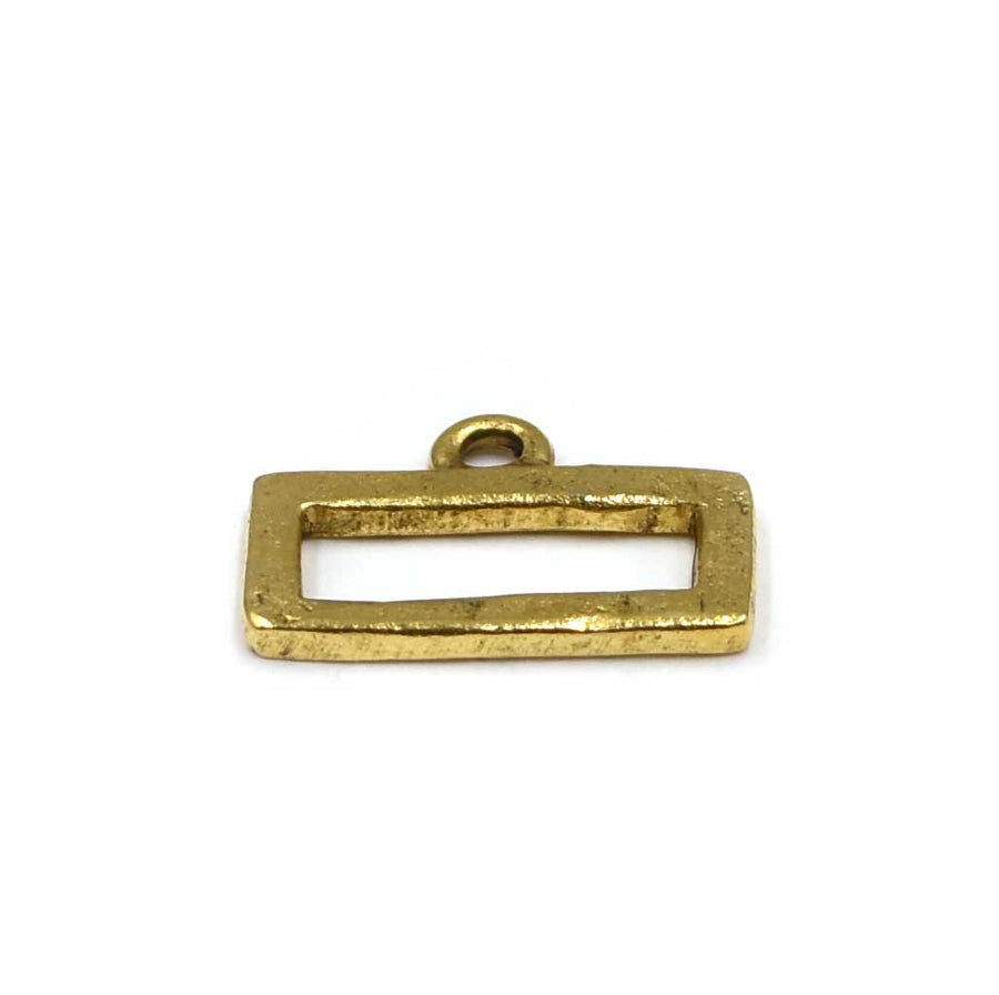 Mini Hammered Rectangle- Antique Gold