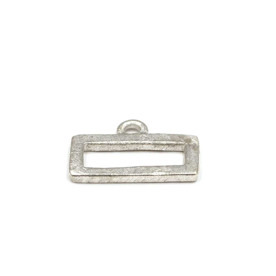 Mini Hammered Rectangle- Antique Silver