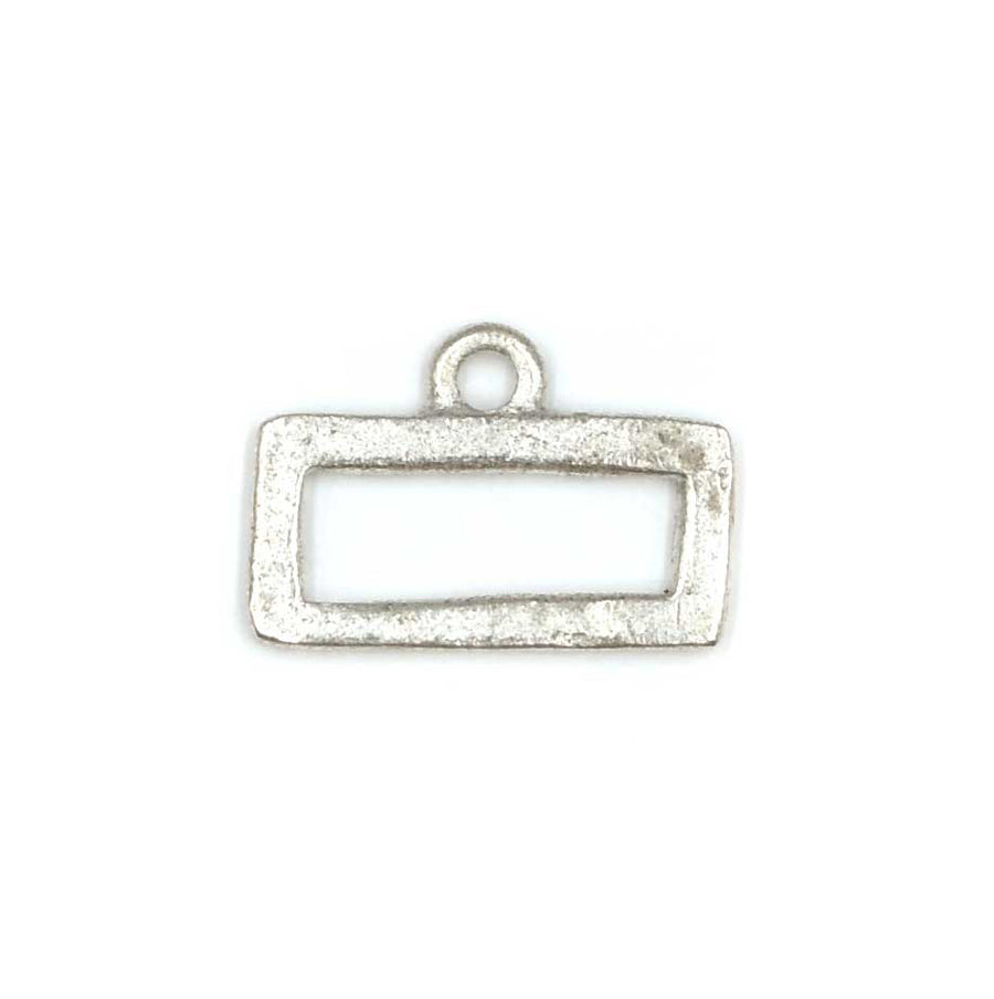 Mini Hammered Rectangle- Antique Silver