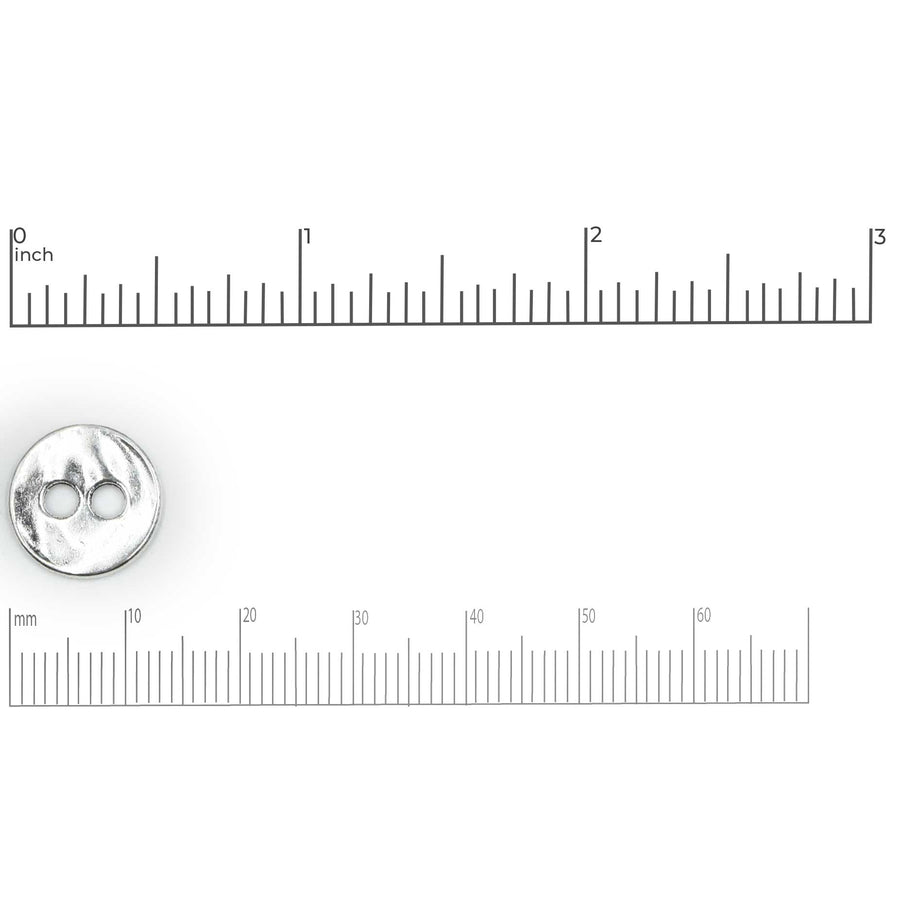 Hammered Round Button- Silver