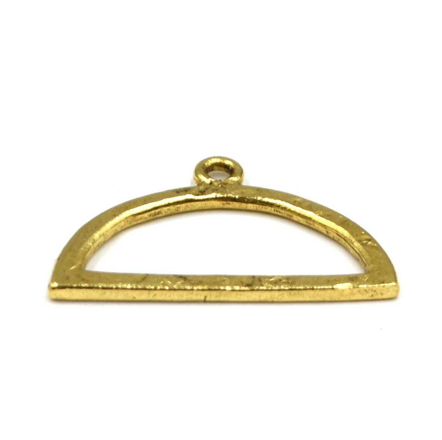 Mini Hammered Half Circle- Antique Gold