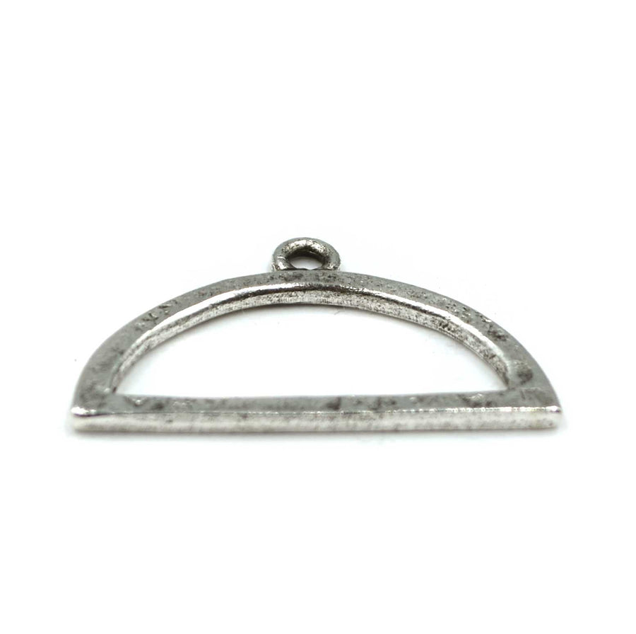 Mini Hammered Half Circle- Antique Silver