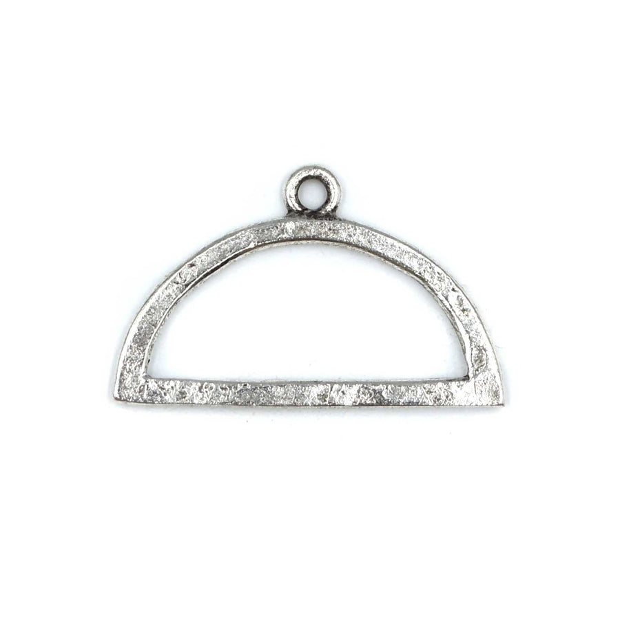 Mini Hammered Half Circle- Antique Silver
