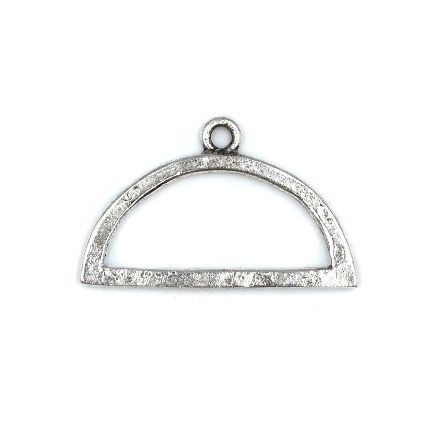 Mini Hammered Half Circle- Antique Silver