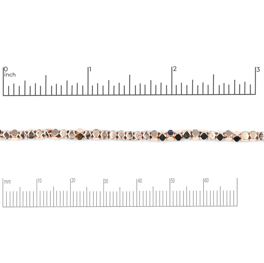 Hematite Cut Cubes- Copper 2mm