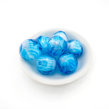beadshopSTUDIO Jumbo Vintage Czech Glass Rounds- Blue Agate