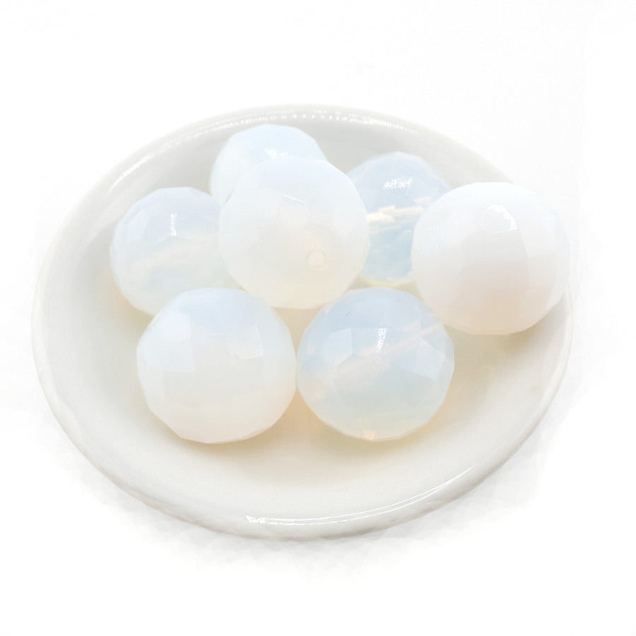 beadshopSTUDIO Jumbo Vintage Czech Glass Rounds- Milky Opal
