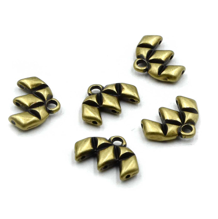 Cymbal Kalamos III GemDuo Bead Ending- Antique Brass