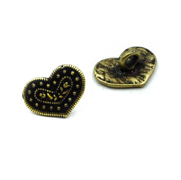 Laurel Button- Antique Brass