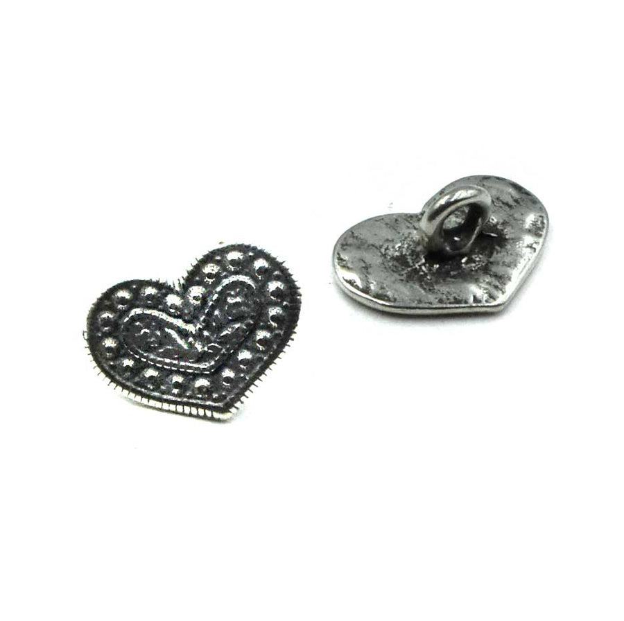 Laurel Button- Antique Pewter