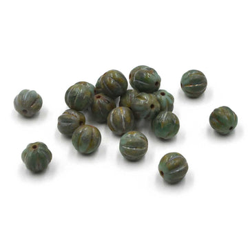 8mm Melons- Sea Green & Green Picasso