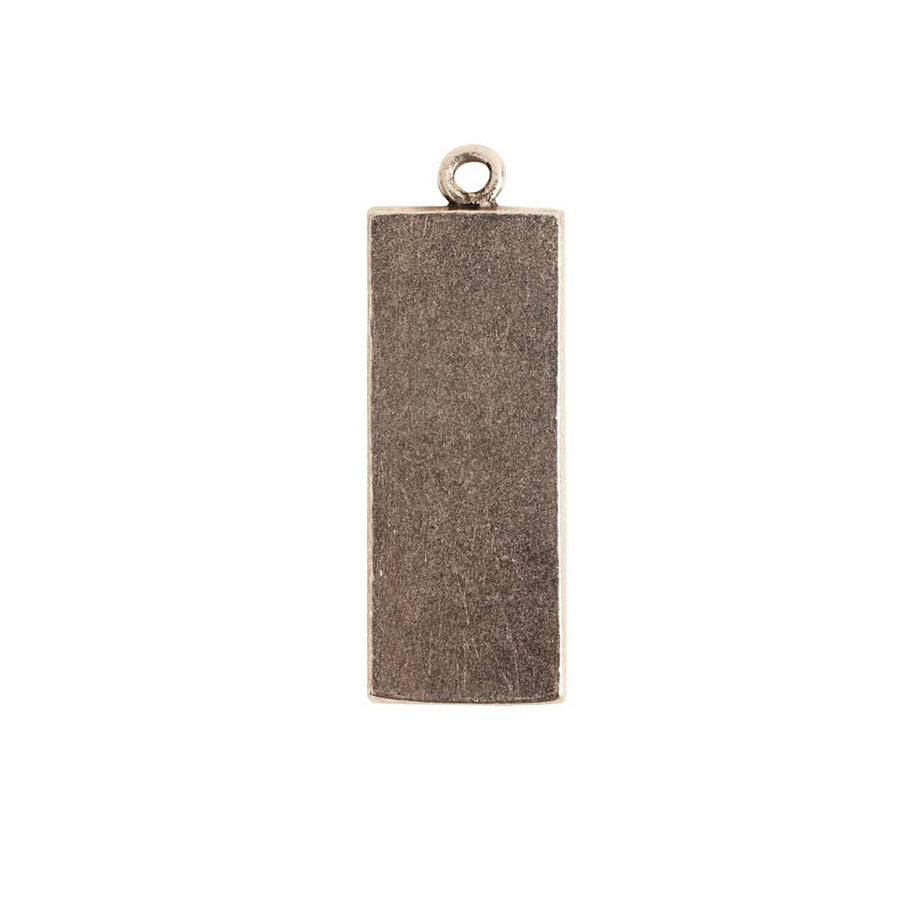 33mm Long Rectangle- Antique Silver