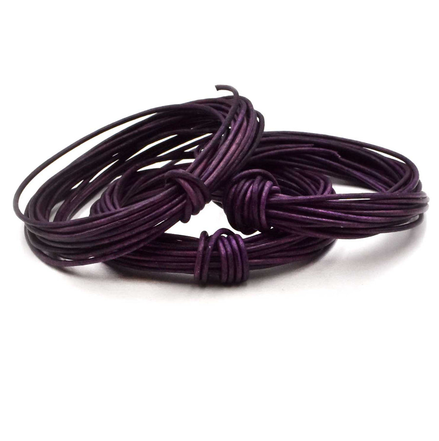 Distressed Violet- 1.5mm Indian Leather by the Yard