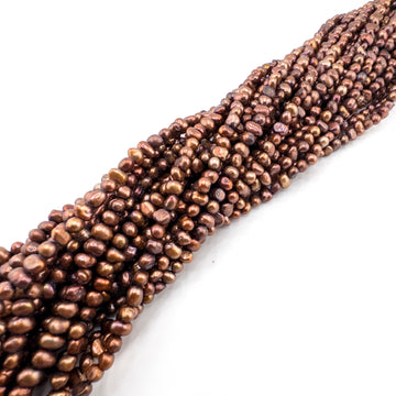Dark Copper Petite Potato Pearls 4 x 5mm