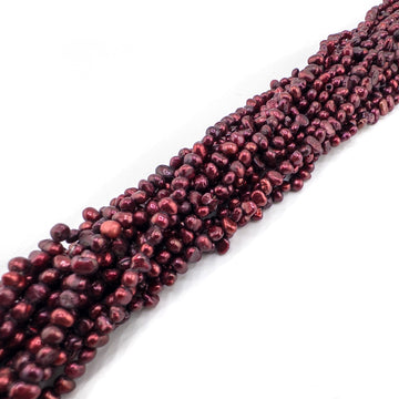 Ruby Petite Potato Pearls 4 x 5mm