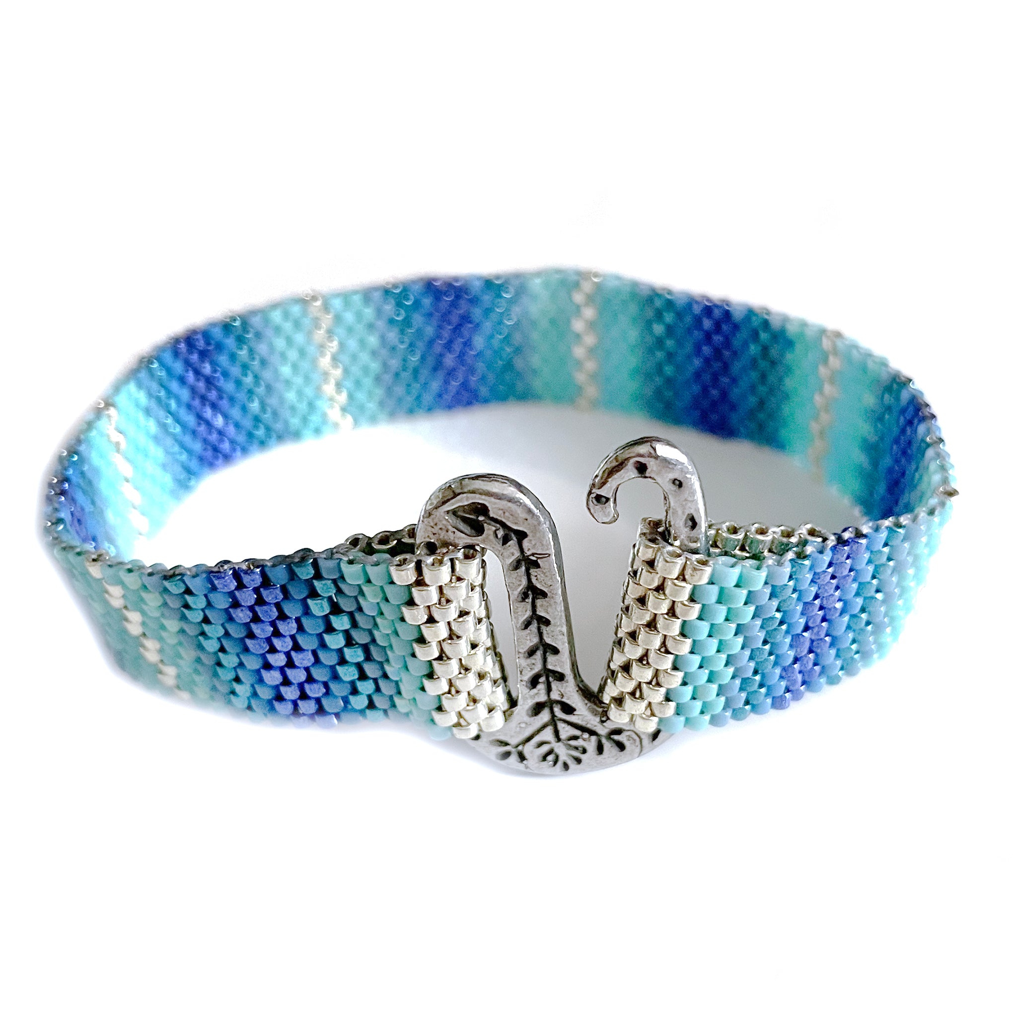 Peyote Bracelet with Green Girl Clasp<br>5.25.22