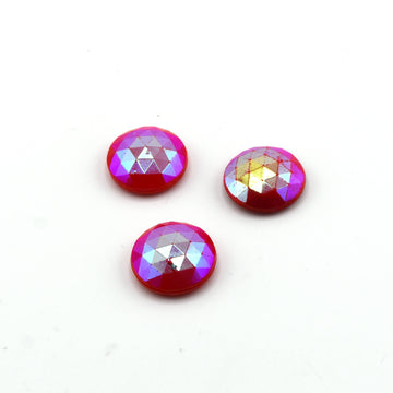 Faceted Red VINTAGE Glass Cabochon
