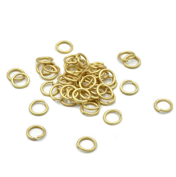 8mm/18g Jump Rings- Satin Gold