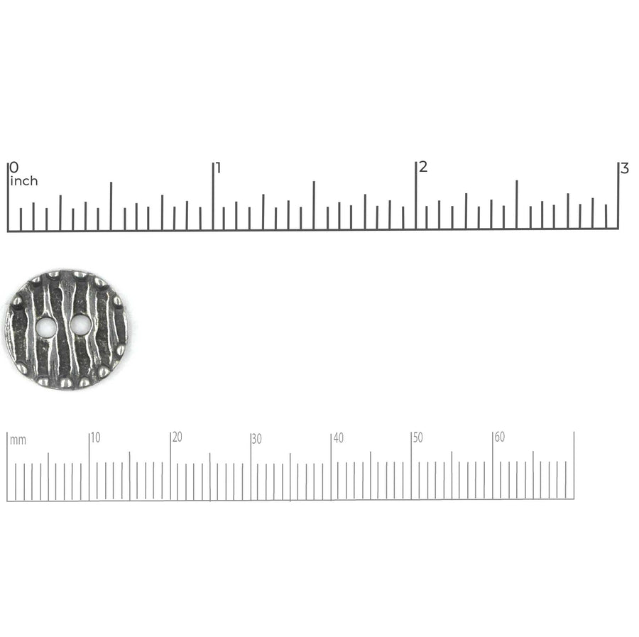 Silly Stripes Button- Antique Pewter