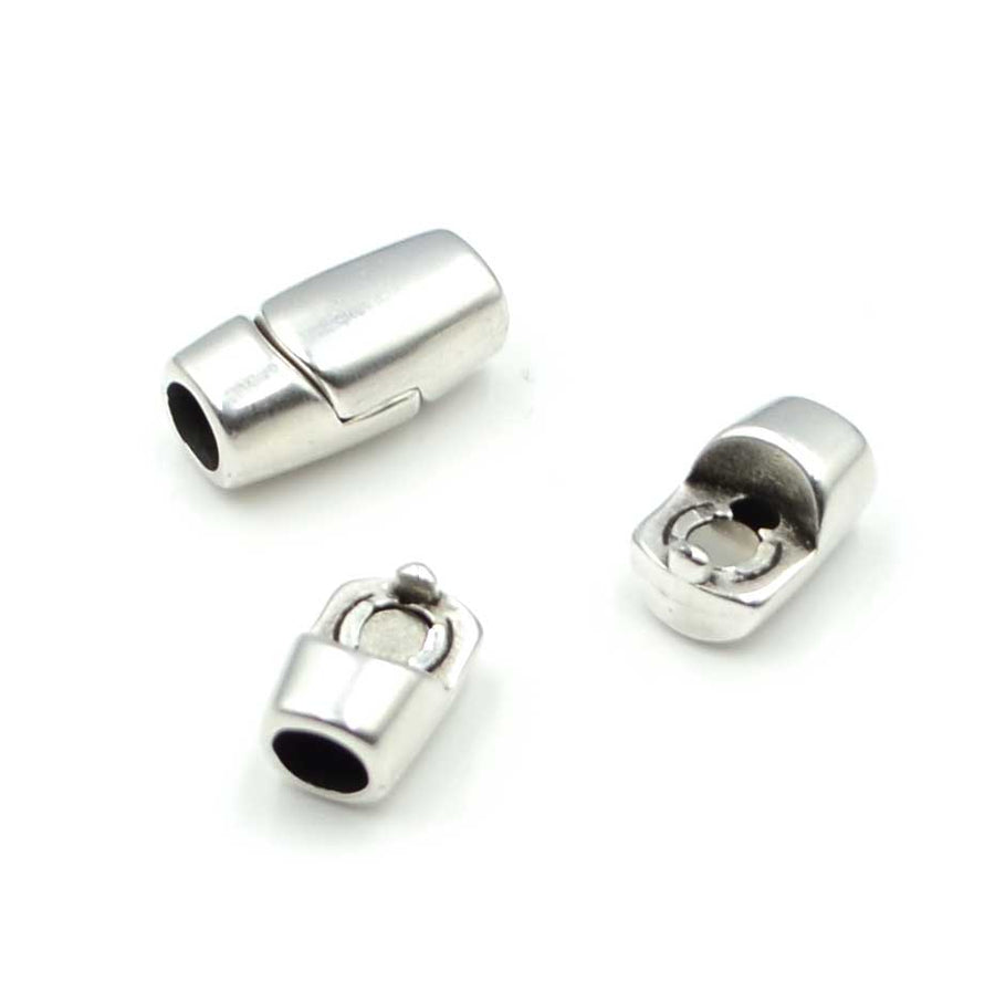 Cymbal Magnetic Clasps for SuperDuo Beads, Anteni, Round 15.5x17.5mm, 1 Set, Antiqued Silver Plated