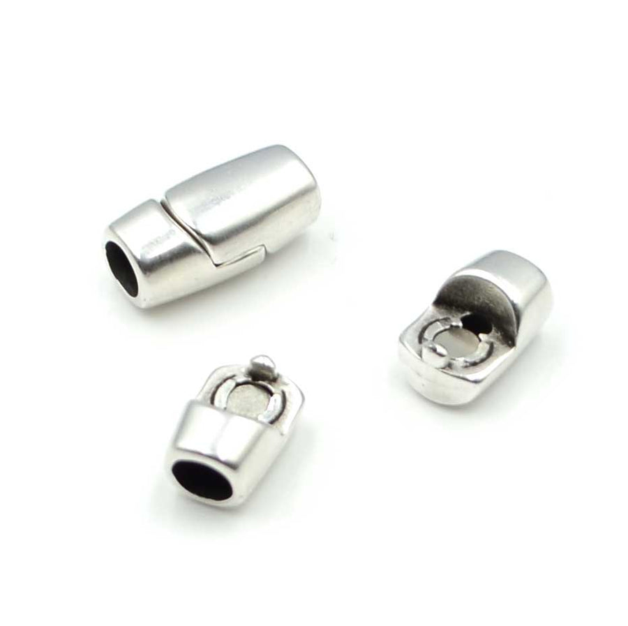 Cylinder Clasp 5mm - Antique Silver