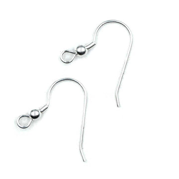 Sterling Silver Ear Wires w/ 3mm Ball & Coil (1 pair)