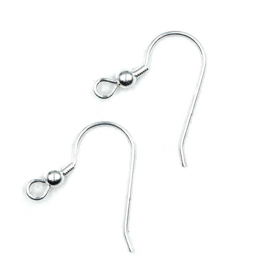 Sterling Silver Ear Wires w/ 3mm Ball & Coil (1 pair)
