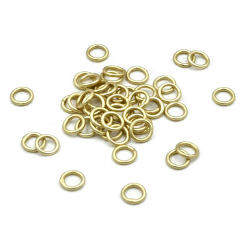 6mm/18g Soldered Jump Rings- Satin Gold