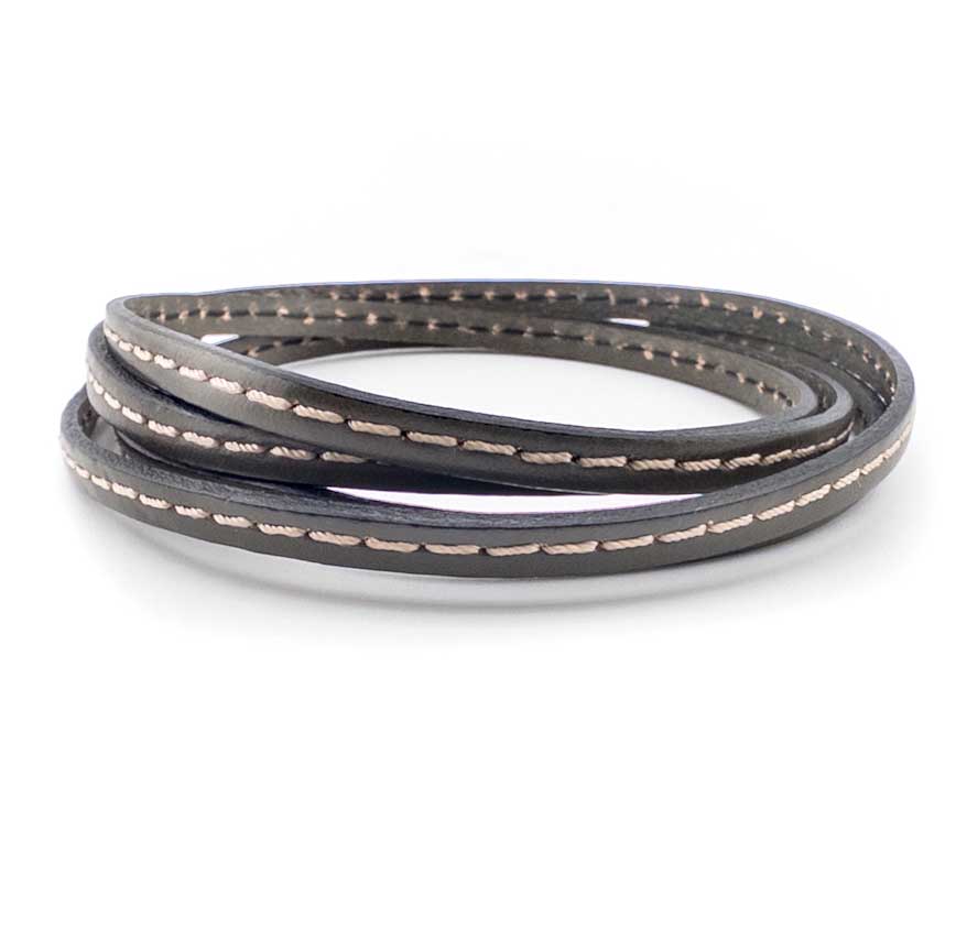 Stitched Putty- 5mm Strap Leather by the Yard