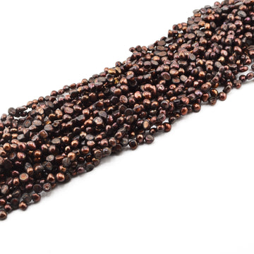 Bronze Top Drill Potato Freshwater Pearls 6 x 5mm