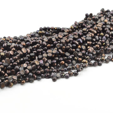 Peacock Top Drill Potato Freshwater Pearls 6 x 5mm
