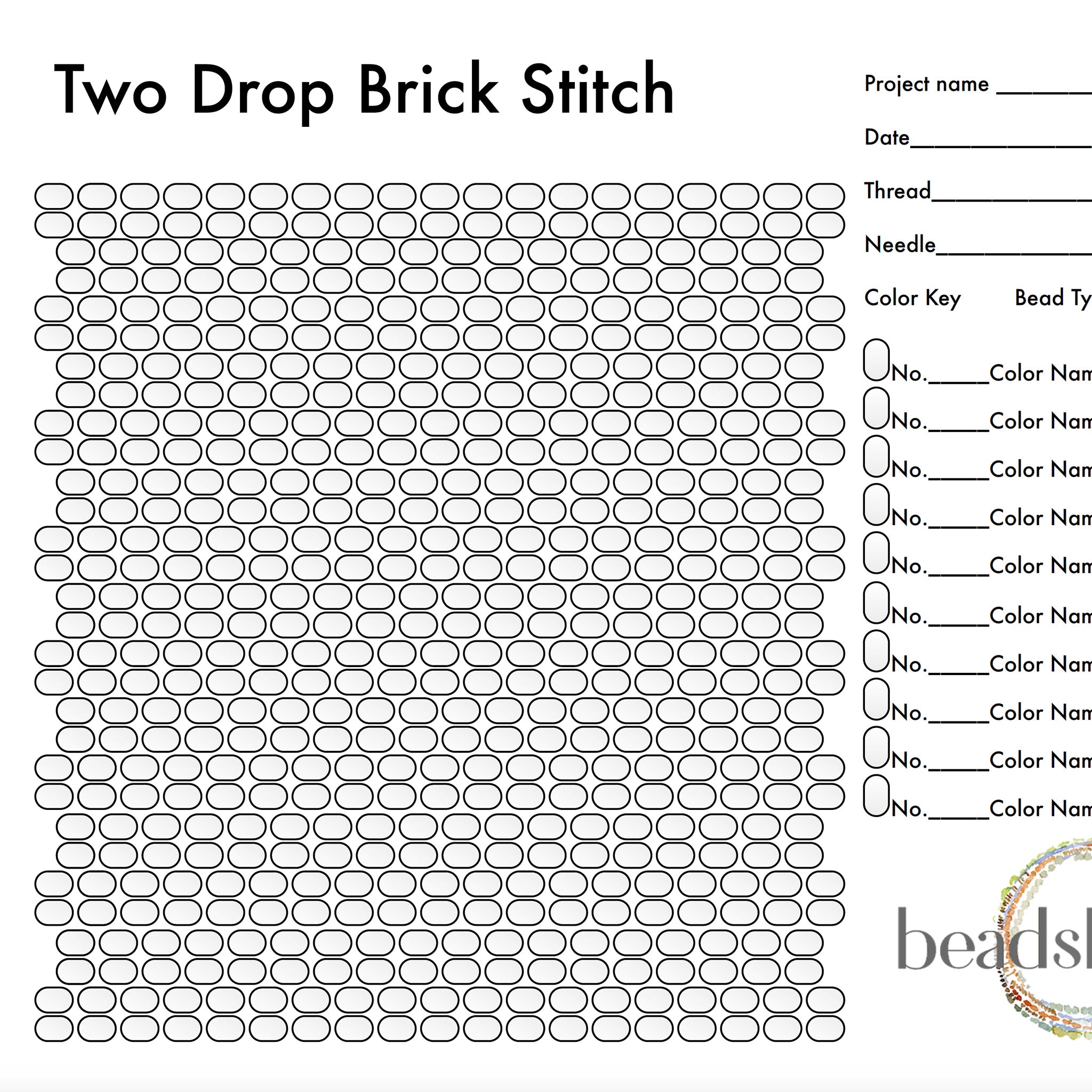 Two Drop Brick Stitch Graph