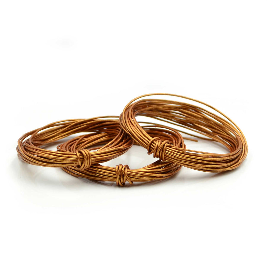 Metallic Gold- 0.5mm Indian Leather by the Yard
