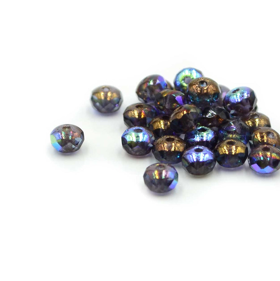 5mm Rondelles- Grape Picasso Bronze