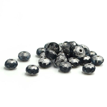 5mm Rondelles- Slate, Silver Finish