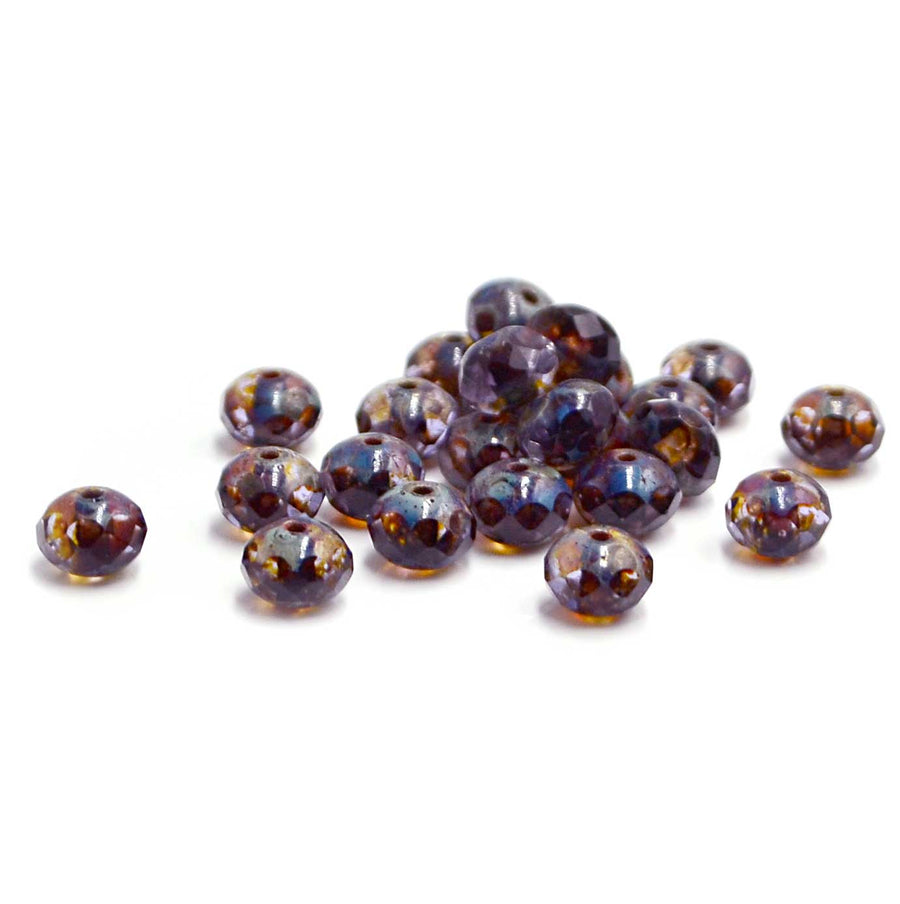 7mm Rondelles- Thistle Picasso
