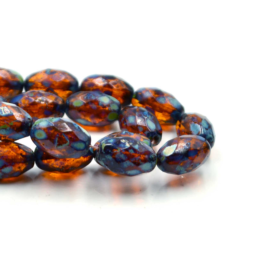 Faceted Ovals- Amber Picasso