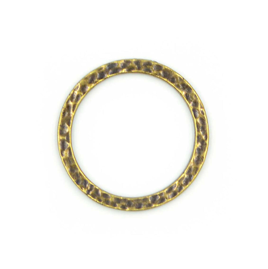 1 Inch Hammertone Ring- Antique Brass