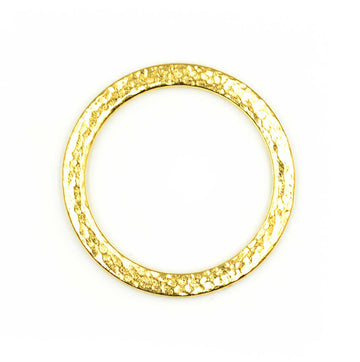 1.25 Inch Hammertone Ring- Gold