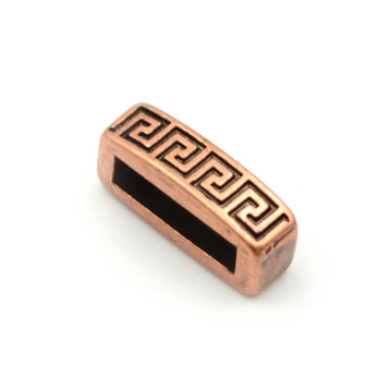 10mm Slider- Greek Key- Antique Copper