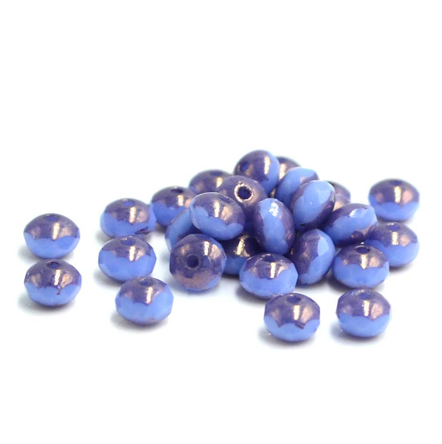 5mm Rondelles- Cornflower, Metallic Purple Finish