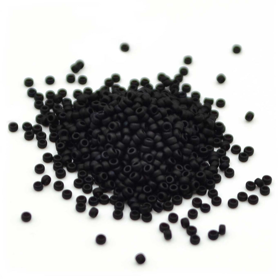 Miyuki Seed Beads - Matte Black 15/0