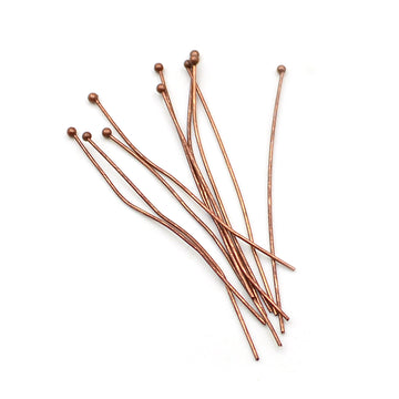 2 Inch 2mm Dot Head Pins- Antique Copper (10 pieces)
