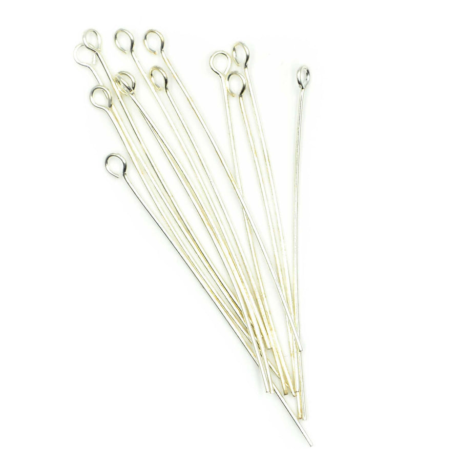 2 Inch Eye Pins- Bright Silver (20 pieces)