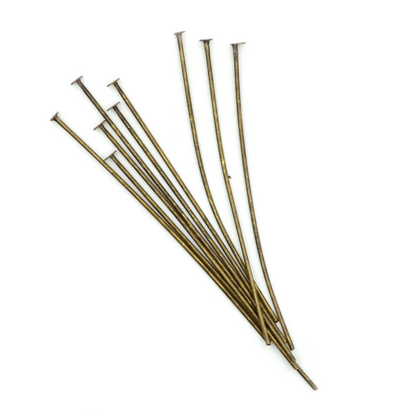 2 inch Headpins- Antique Brass - Beadshop.com
