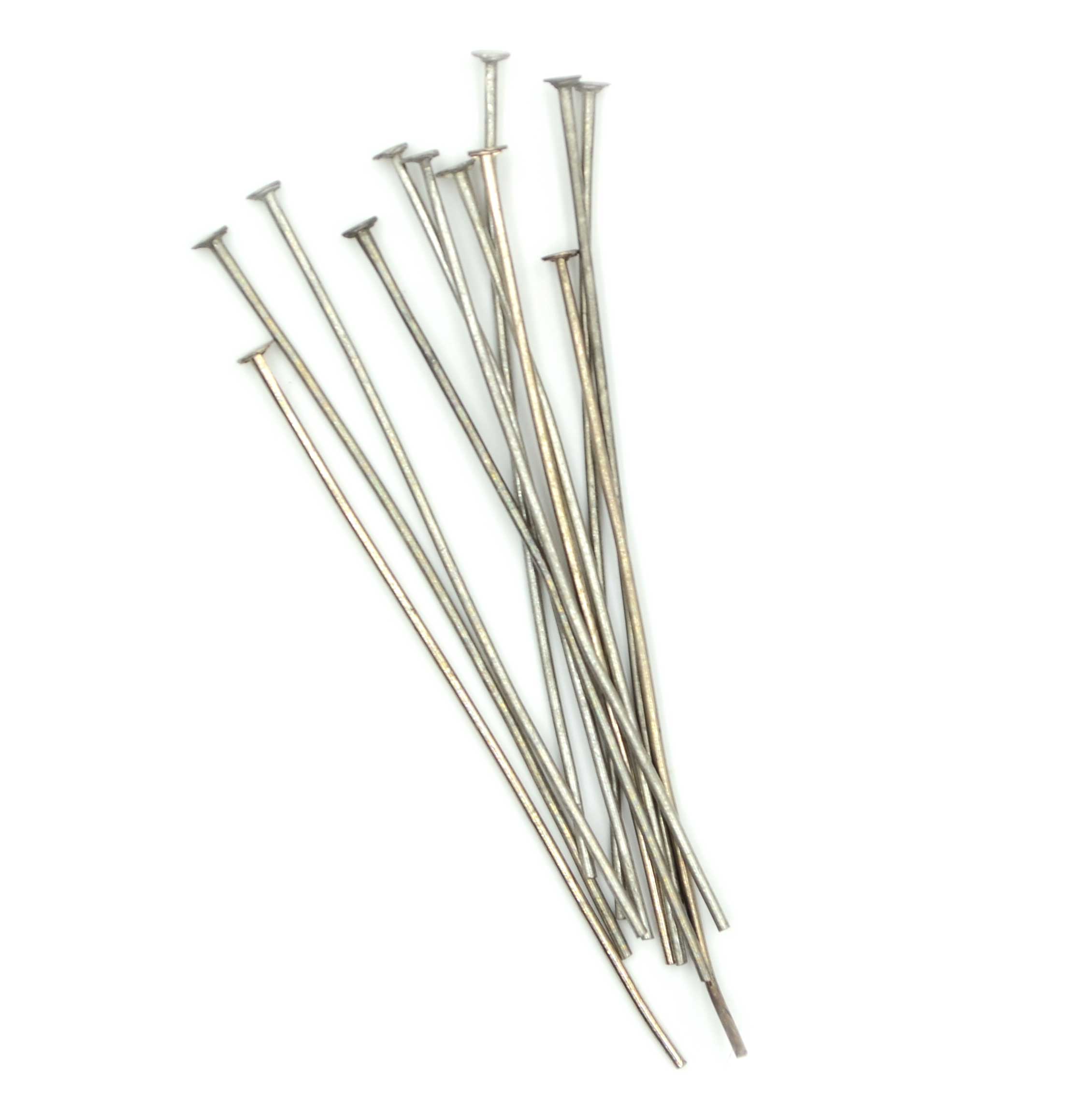 Sterling Silver Loop Head Pins, 1.6'', 18ga Long Pin (length